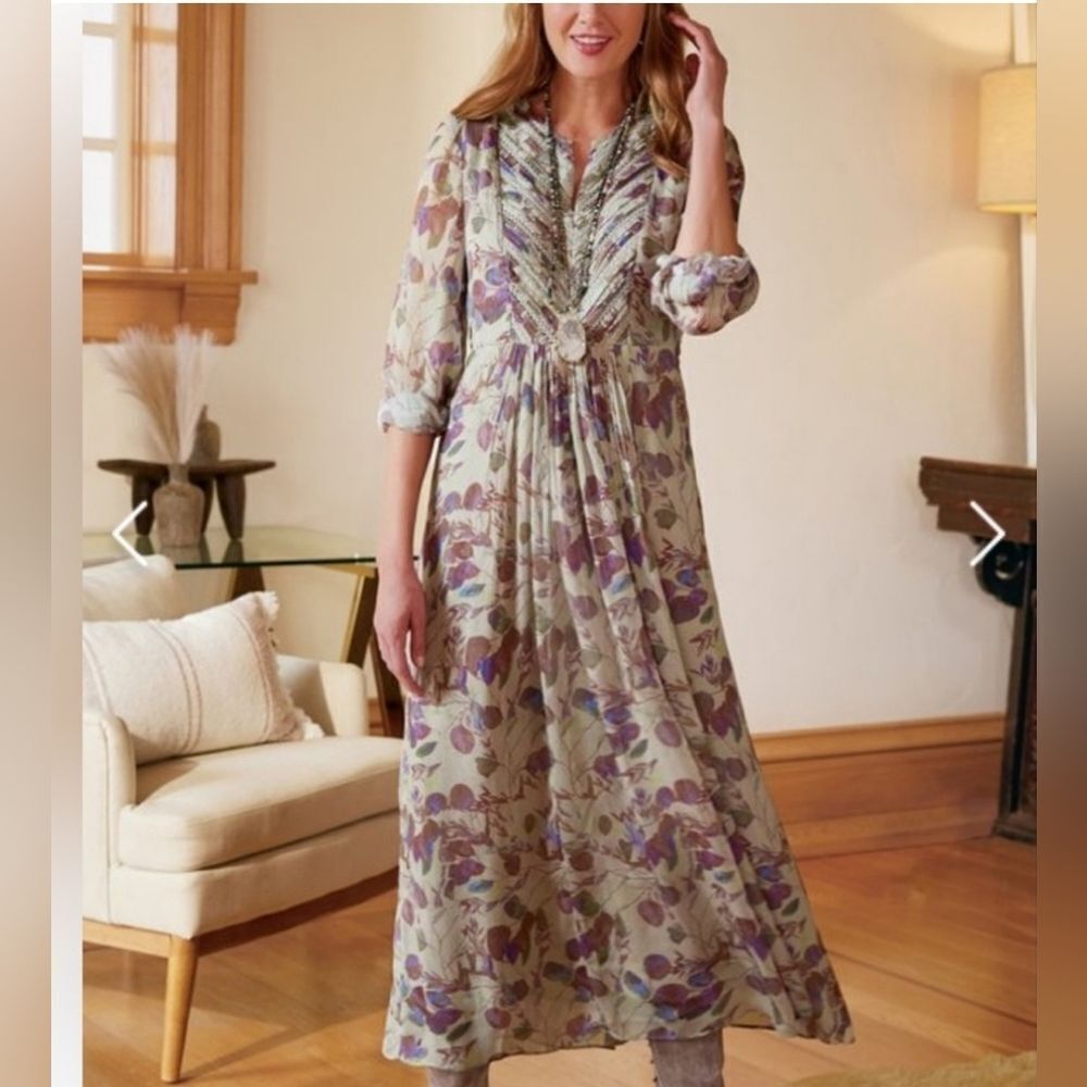 SOFT SURROUNDINGS Women's Maxi Dress Size 18 Floral‎ Print Cottagecore